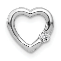 14k White Gold 1/20ct. Diamond Heart Chain Slide-PM4839-005-WA