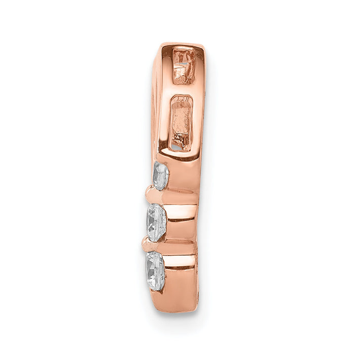 14k Rose Gold 1/6ct. Diamond Heart Chain Slide-PM4840-016-RA