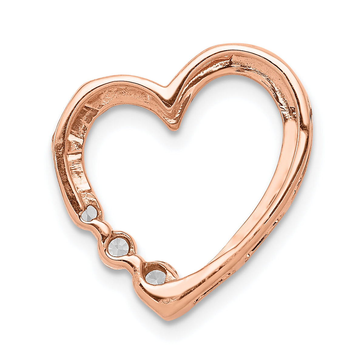 14k Rose Gold 1/6ct. Diamond Heart Chain Slide-PM4840-016-RA