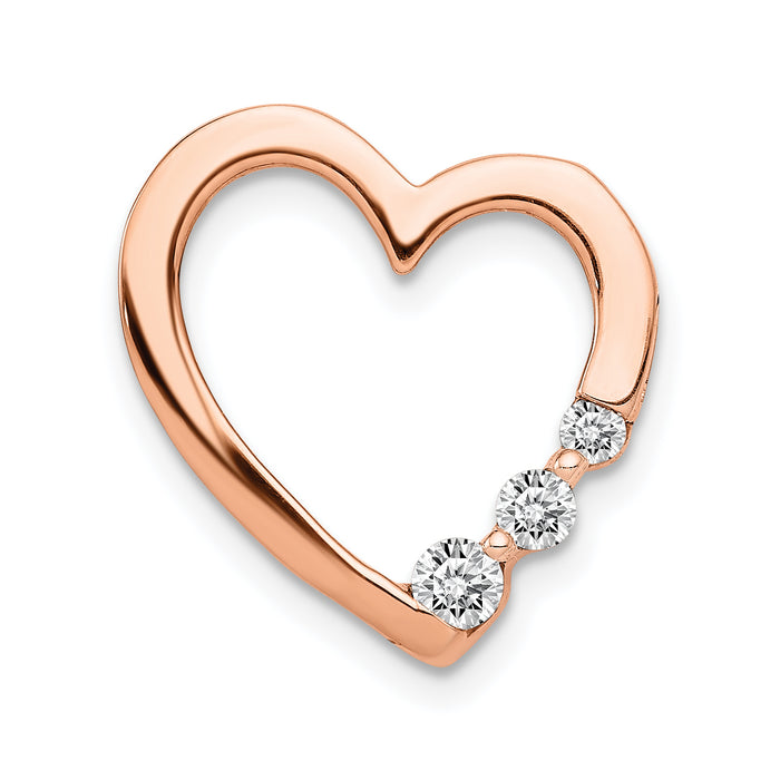 14k Rose Gold 1/6ct. Diamond Heart Chain Slide-PM4840-016-RA