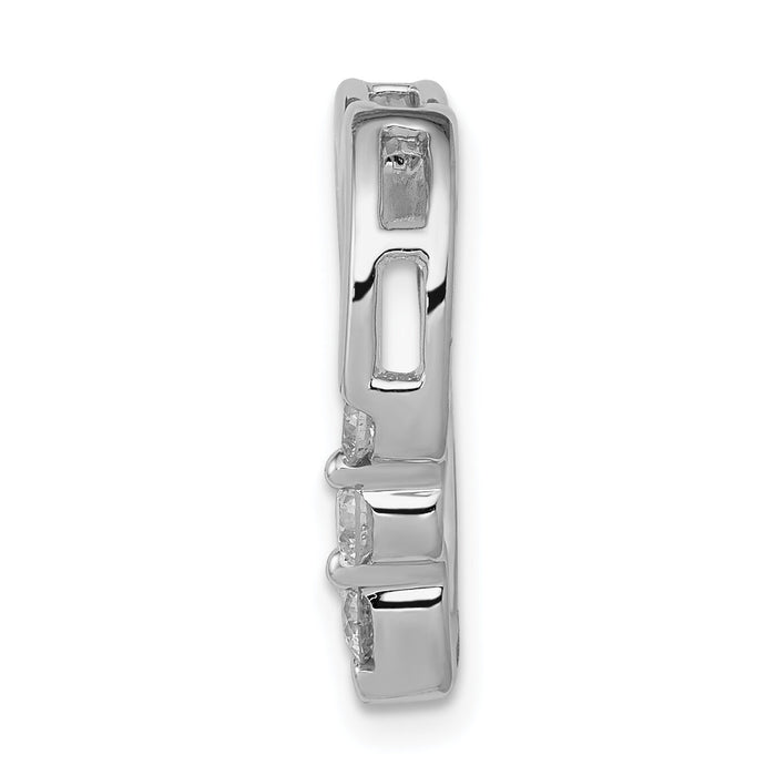 14k White Gold 1/6ct. Diamond Heart Chain Slide-PM4841-016-WA