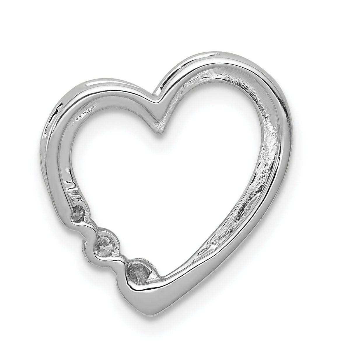 14k White Gold 1/6ct. Diamond Heart Chain Slide-PM4841-016-WA