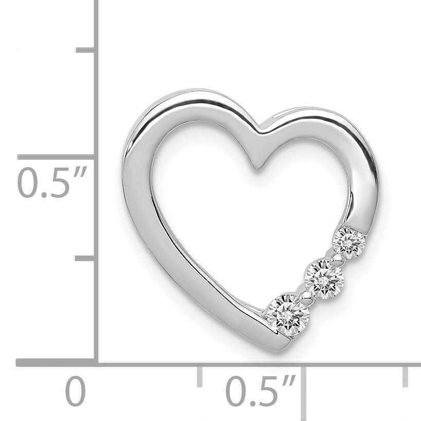 14k White Gold 1/6ct. Diamond Heart Chain Slide-PM4841-016-WA