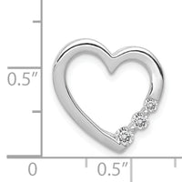 14k White Gold 1/6ct. Diamond Heart Chain Slide-PM4841-016-WA