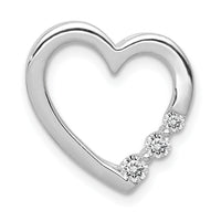 14k White Gold 1/6ct. Diamond Heart Chain Slide-PM4841-016-WA