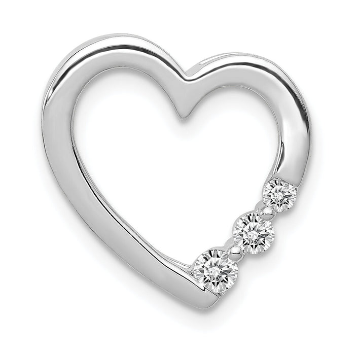 14k White Gold 1/6ct. Diamond Heart Chain Slide-PM4841-016-WA