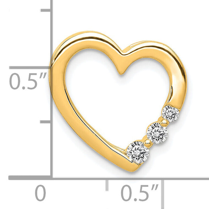 14k 1/6ct. Diamond Heart Chain Slide-PM4841-016-YA