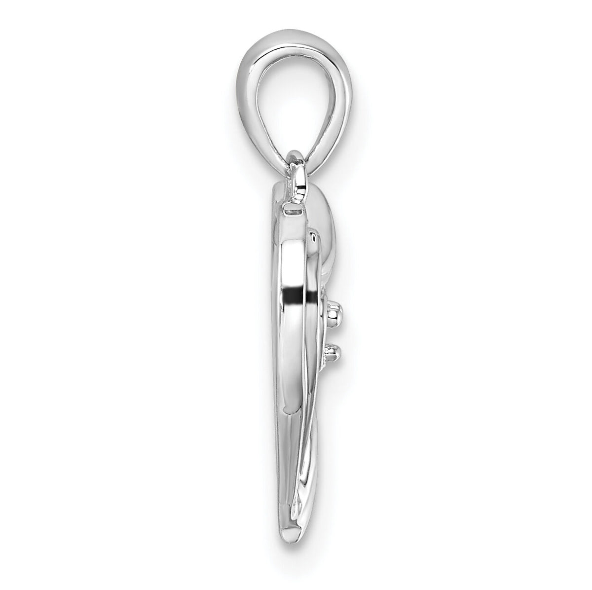 14k White Gold Heart Pendant Mounting-PM4843-002-W