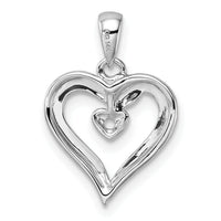 14k White Gold Heart Pendant Mounting-PM4843-002-W