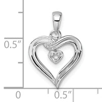 14k White Gold Heart Pendant Mounting-PM4843-002-W