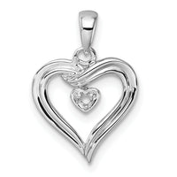 14k White Gold Heart Pendant Mounting-PM4843-002-W