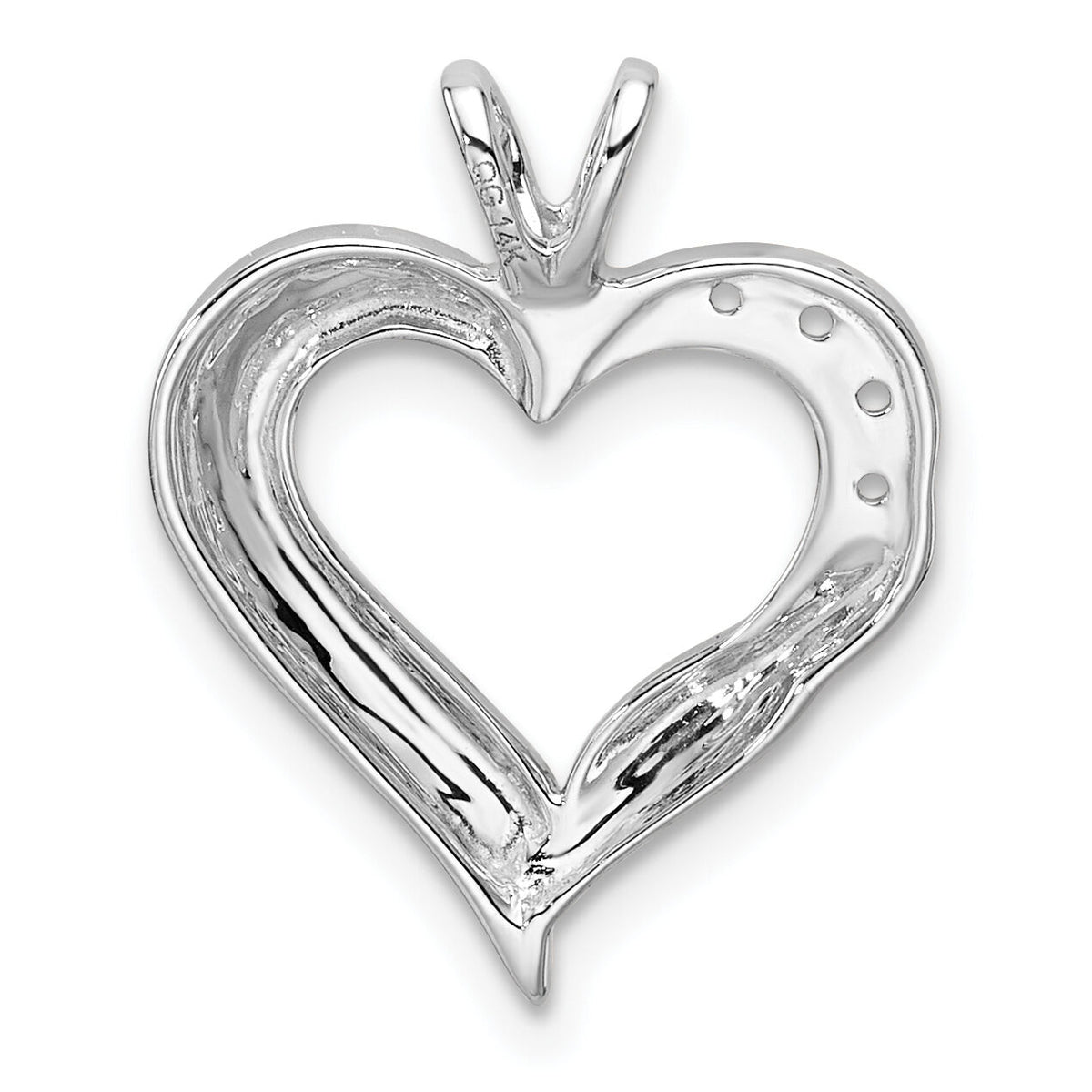 14k White Gold Fancy Heart Pendant Mounting-PM4844-005-W