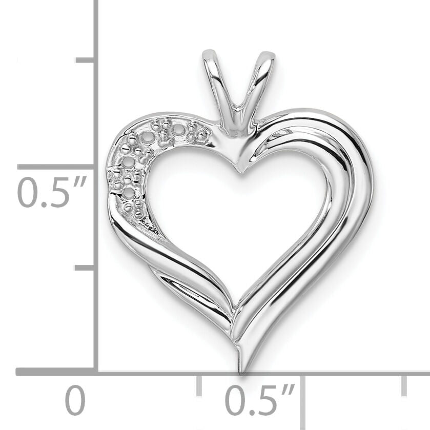 14k White Gold Fancy Heart Pendant Mounting-PM4844-005-W