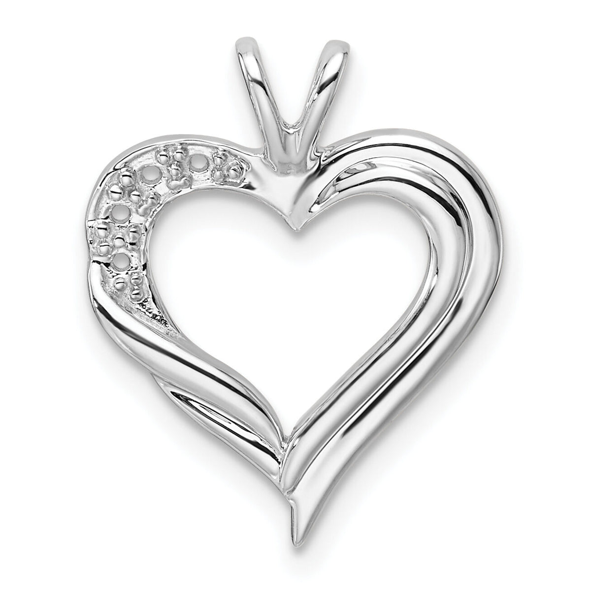 14k White Gold Fancy Heart Pendant Mounting-PM4844-005-W