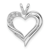 14k White Gold Fancy Heart Pendant Mounting-PM4844-005-W