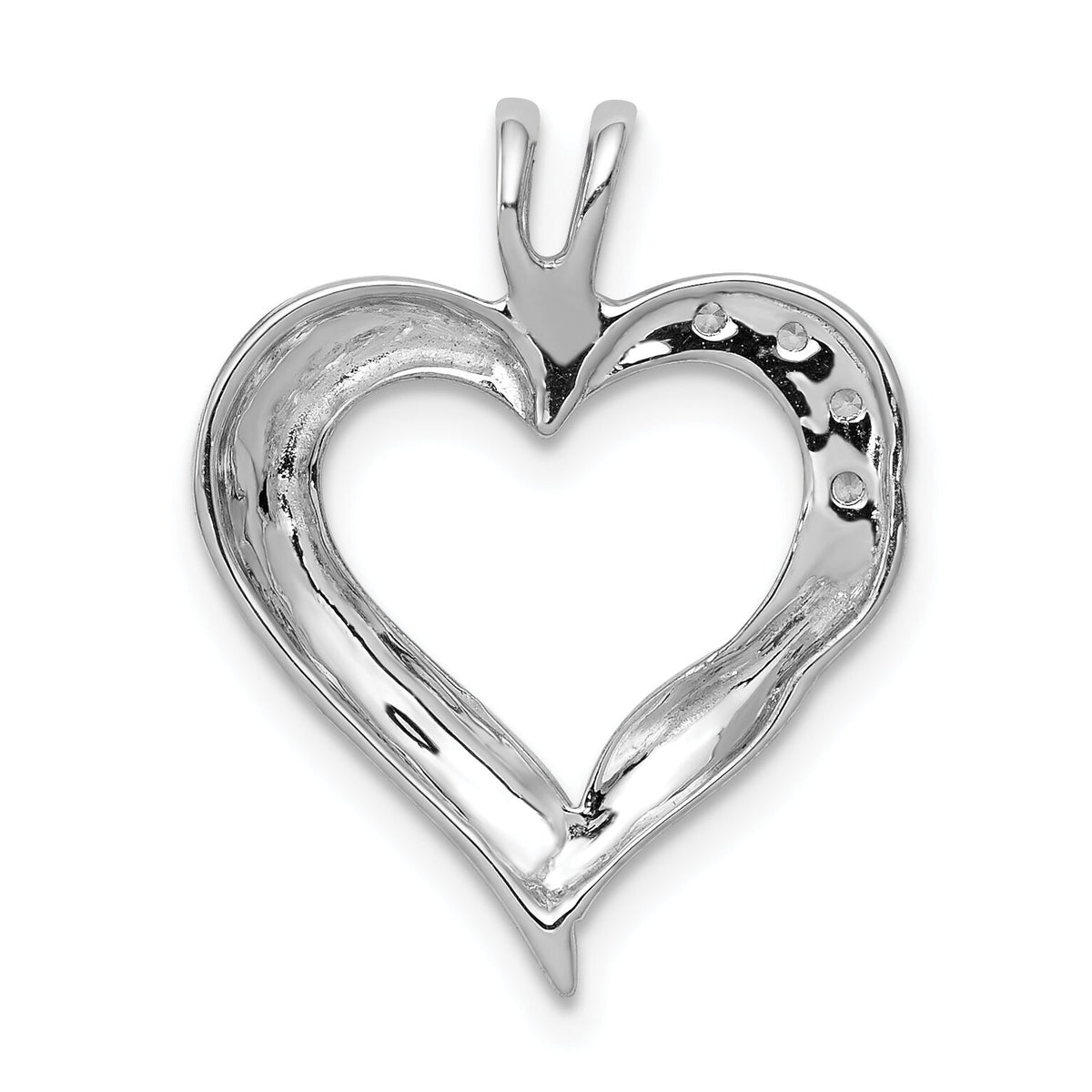 14k White Gold Diamond Fancy Heart Pendant-PM4844-005-WA