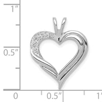 14k White Gold Diamond Fancy Heart Pendant-PM4844-005-WA
