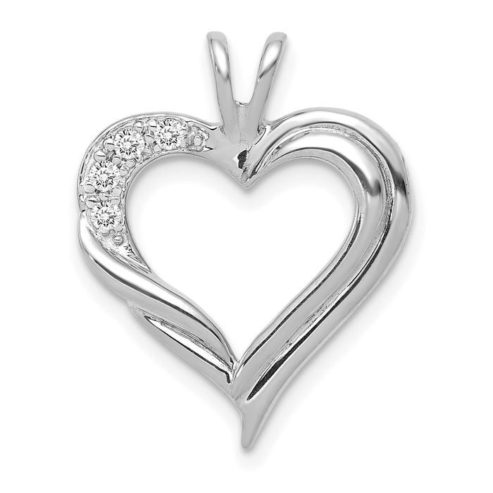 14k White Gold Diamond Fancy Heart Pendant-PM4844-005-WA