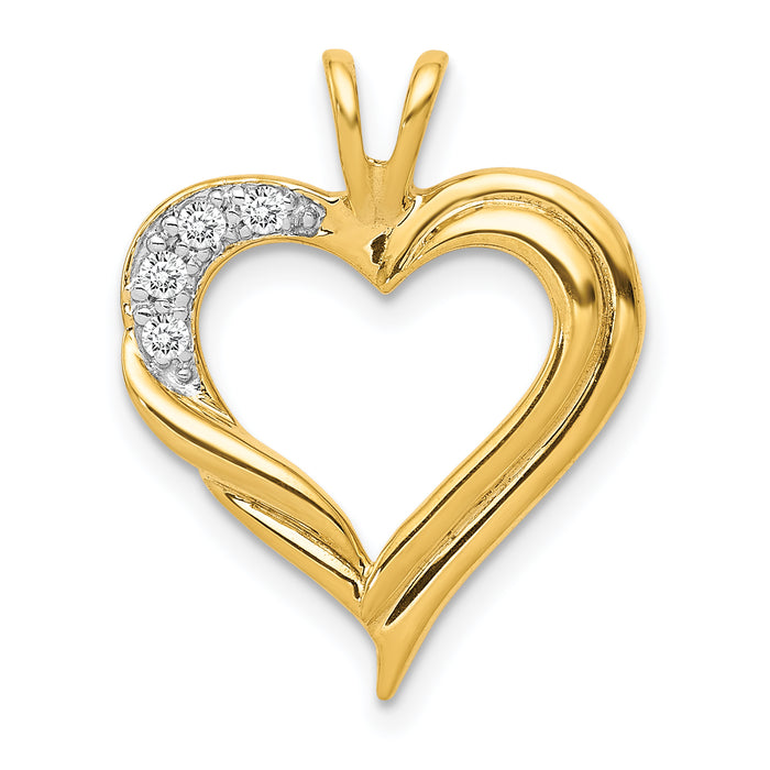 14k Diamond Fancy Heart Pendant-PM4844-005-YA