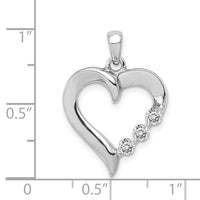 14k White Gold Three Stone 1/4ct. Diamond Heart Pendant-PM4846-025-WA