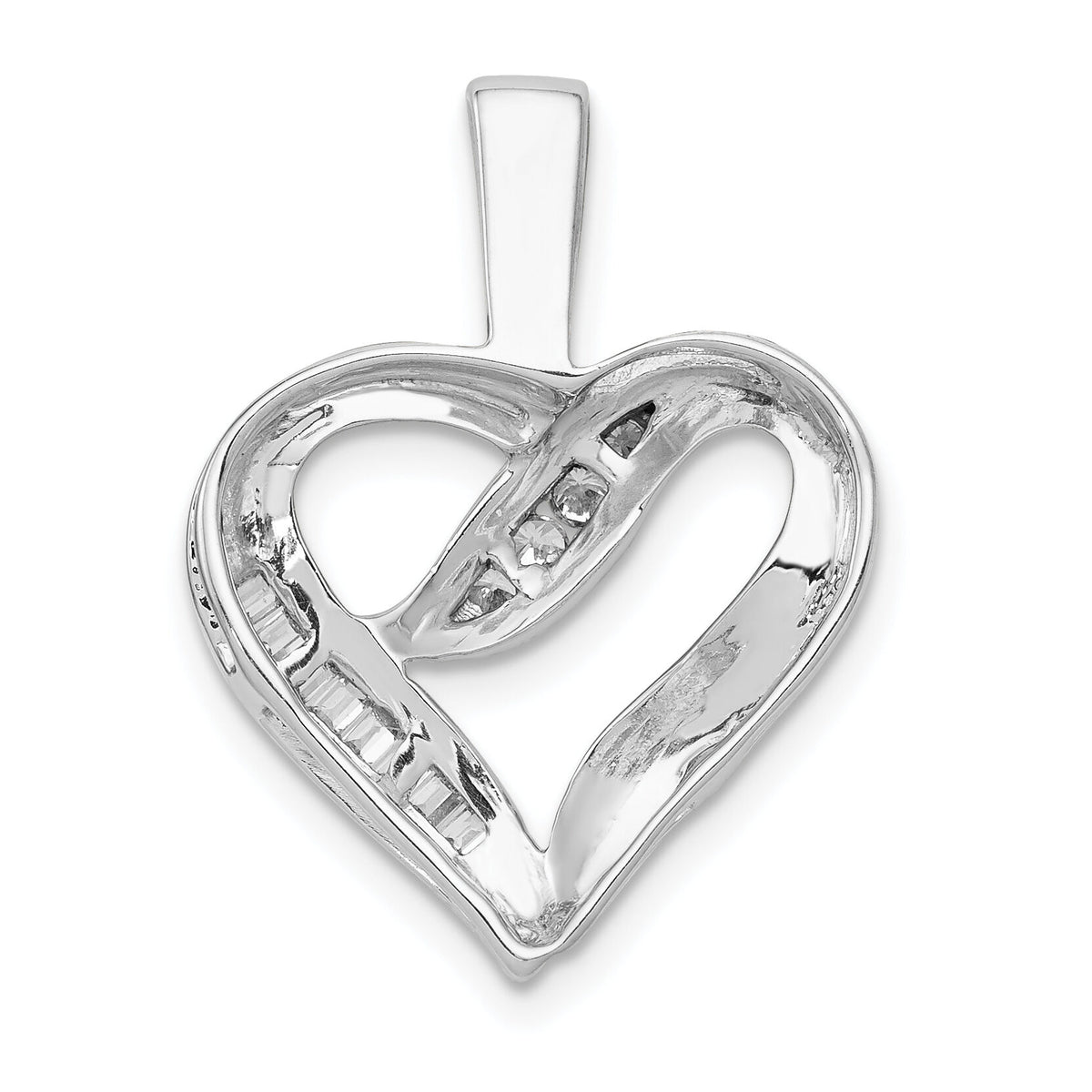 14k White Gold 1/8ct. Diamond Heart Pendant-PM4848-013-WA