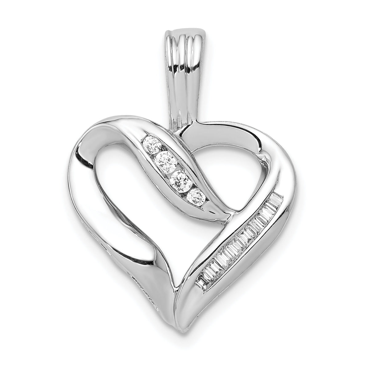 14k White Gold 1/8ct. Diamond Heart Pendant-PM4848-013-WA
