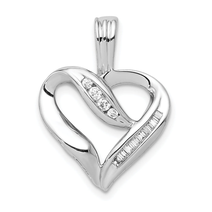 14k White Gold 1/8ct. Diamond Heart Pendant-PM4848-013-WA