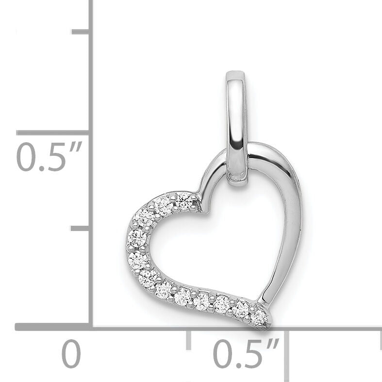14k White Gold 1/15ct. Diamond Heart Pendant-PM4850-008-WA
