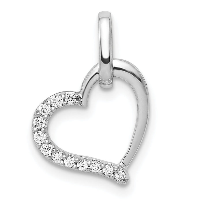 14k White Gold 1/15ct. Diamond Heart Pendant-PM4850-008-WA