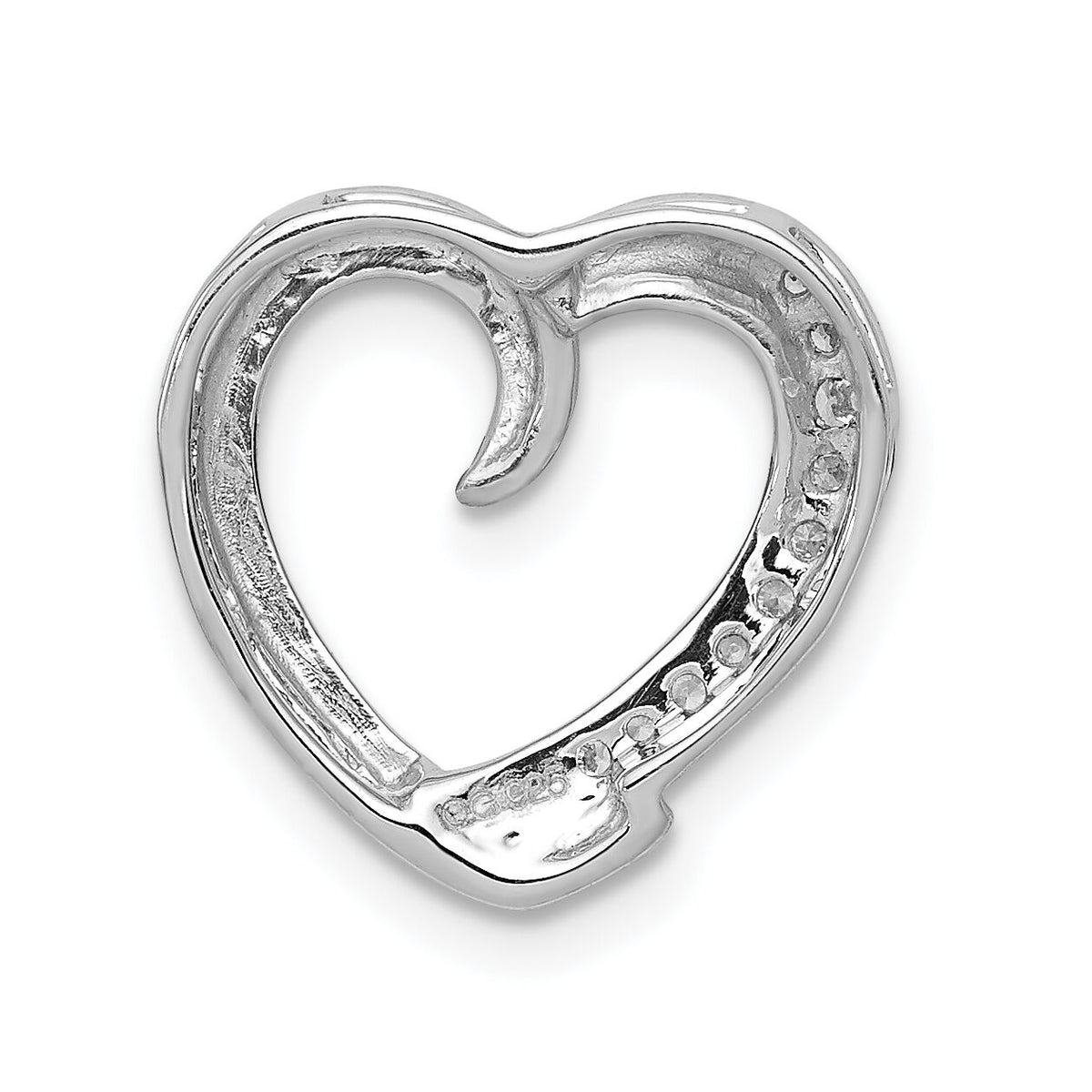 14k White Gold 1/20ct. Diamond Heart Chain Slide-PM4852-006-WA