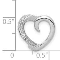 14k White Gold 1/20ct. Diamond Heart Chain Slide-PM4852-006-WA