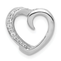 14k White Gold 1/20ct. Diamond Heart Chain Slide-PM4852-006-WA