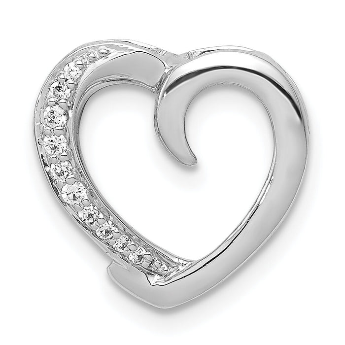 14k White Gold 1/20ct. Diamond Heart Chain Slide-PM4852-006-WA