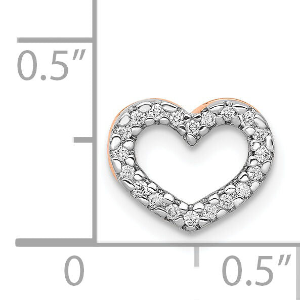 14k Rose Gold 1/15ct. Diamond Heart Chain Slide-PM4855-008-RA