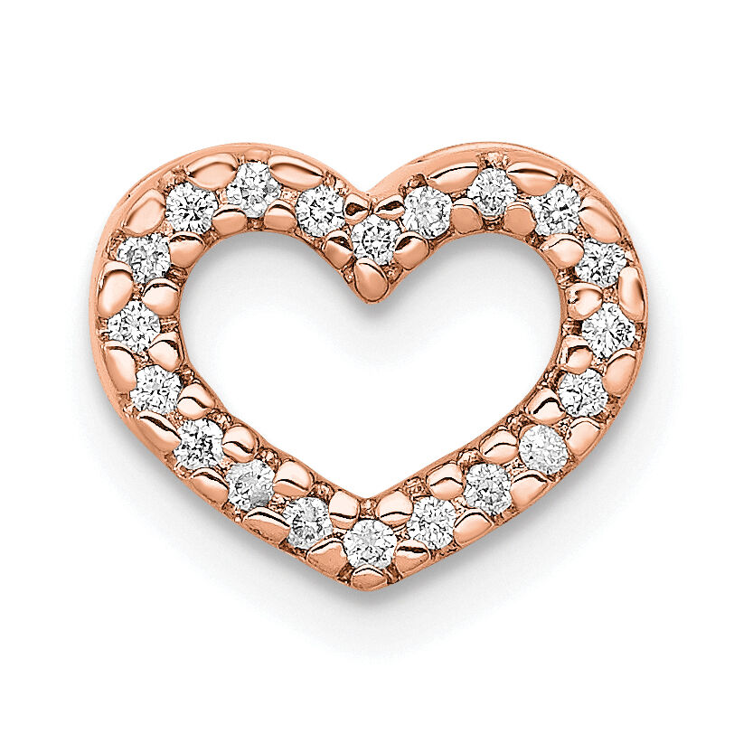 14k Rose Gold 1/15ct. Diamond Heart Chain Slide-PM4855-008-RA
