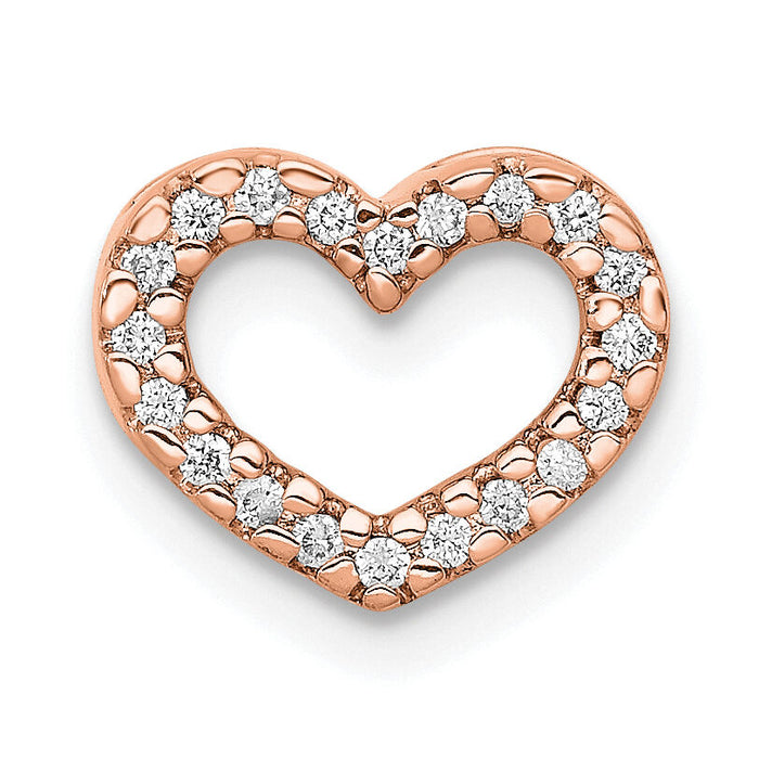 14k Rose Gold 1/15ct. Diamond Heart Chain Slide-PM4855-008-RA