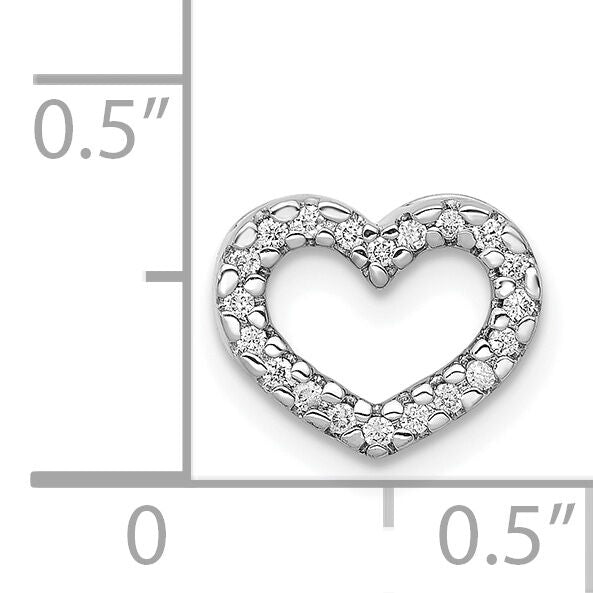 14k White Gold 1/15ct. Diamond Heart Chain Slide-PM4855-008-WA