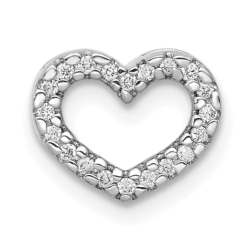 14k White Gold 1/15ct. Diamond Heart Chain Slide-PM4855-008-WA