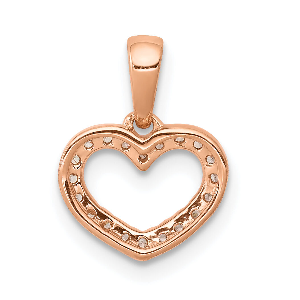 14k Rose Gold .03ct. Diamond Heart Pendant-PM4856-003-RA