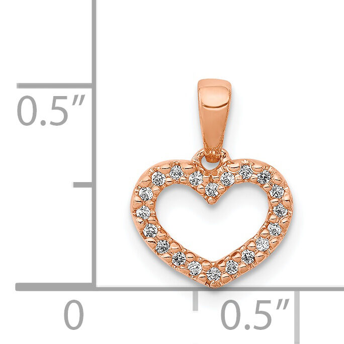 14k Rose Gold .03ct. Diamond Heart Pendant-PM4856-003-RA