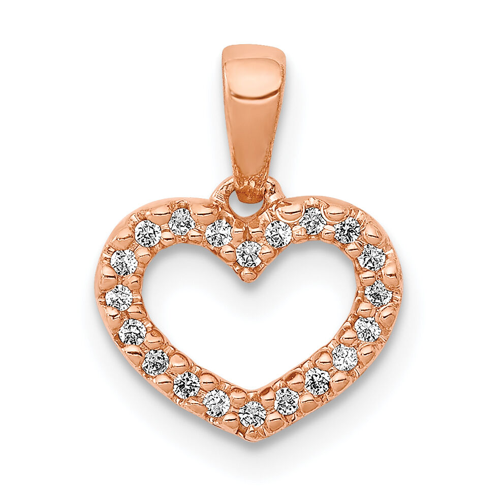 14k Rose Gold .03ct. Diamond Heart Pendant-PM4856-003-RA