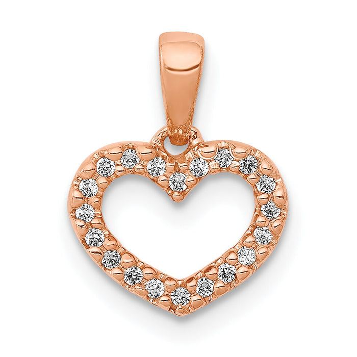 14k Rose Gold .03ct. Diamond Heart Pendant-PM4856-003-RA