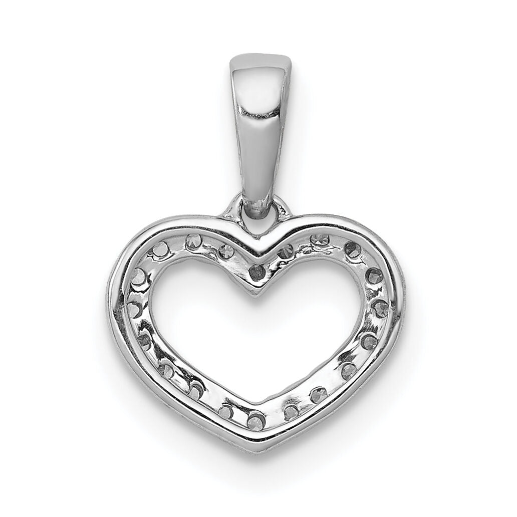 14k White Gold .03ct. Diamond Heart Pendant-PM4856-003-WA