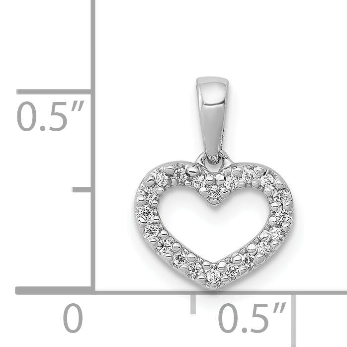 14k White Gold .03ct. Diamond Heart Pendant-PM4856-003-WA