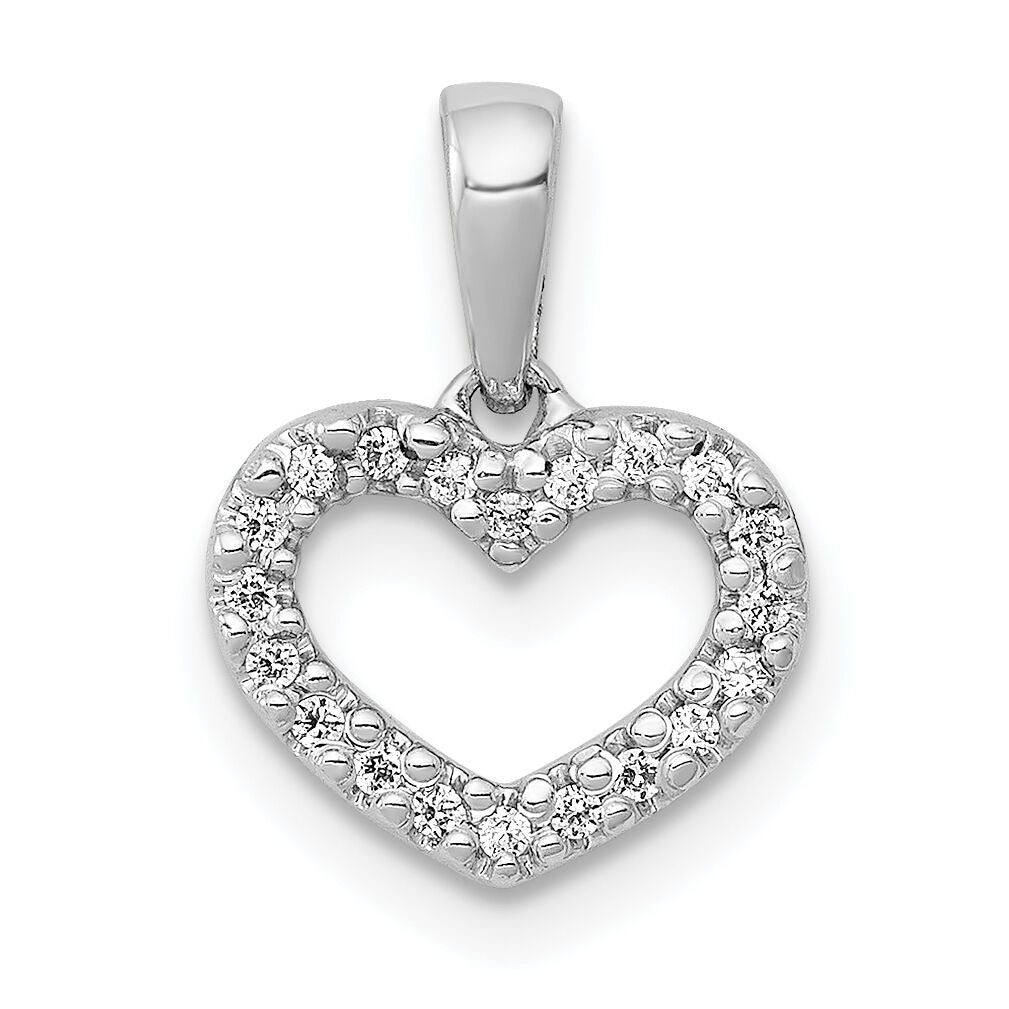14k White Gold .03ct. Diamond Heart Pendant-PM4856-003-WA