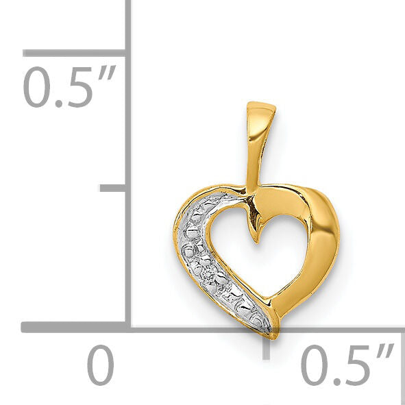 14k .01ct. Diamond Heart Pendant-PM4857-001-YA
