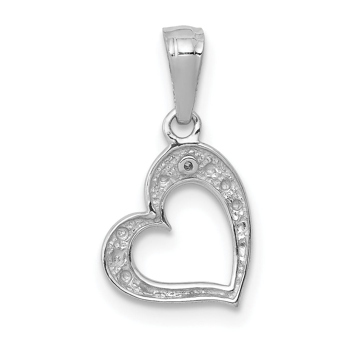 14k White Gold .01ct. Diamond Heart Pendant-PM4859-001-WA