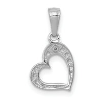 14k White Gold .01ct. Diamond Heart Pendant-PM4859-001-WA