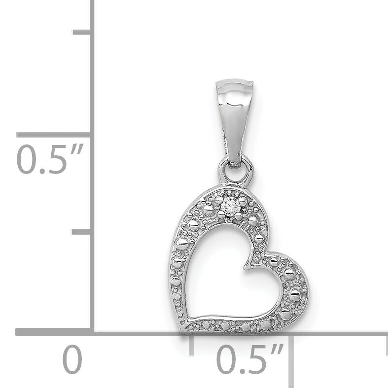 14k White Gold .01ct. Diamond Heart Pendant-PM4859-001-WA
