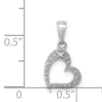 14k White Gold .01ct. Diamond Heart Pendant-PM4859-001-WA